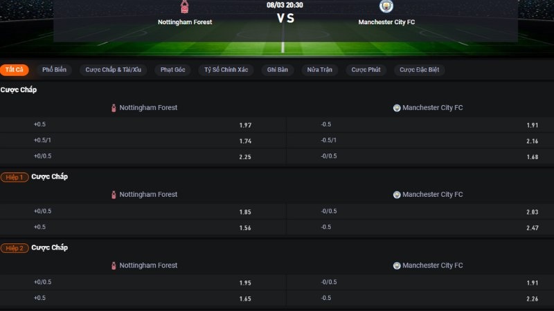 Nottingham vs Man City